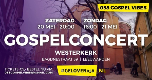 Gospelconcert 20 en 21 mei