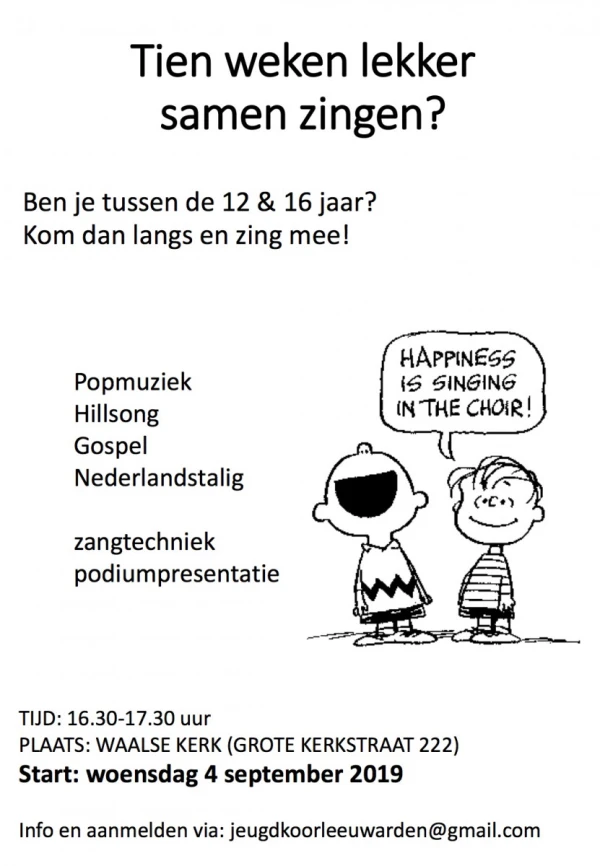Projectkoor TIENERS start....